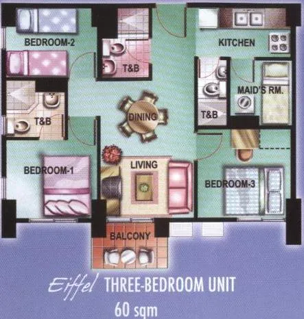 https://www.manilacondohub-smdc.com/images/properties/chateau/unit-layouts/03 - Eiffel Cluster - 3BR with balcony (+60.00sqm).webp